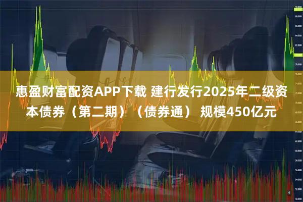 惠盈财富配资APP下载 建行发行2025年二级资本债券（第二期）（债券通） 规模450亿元